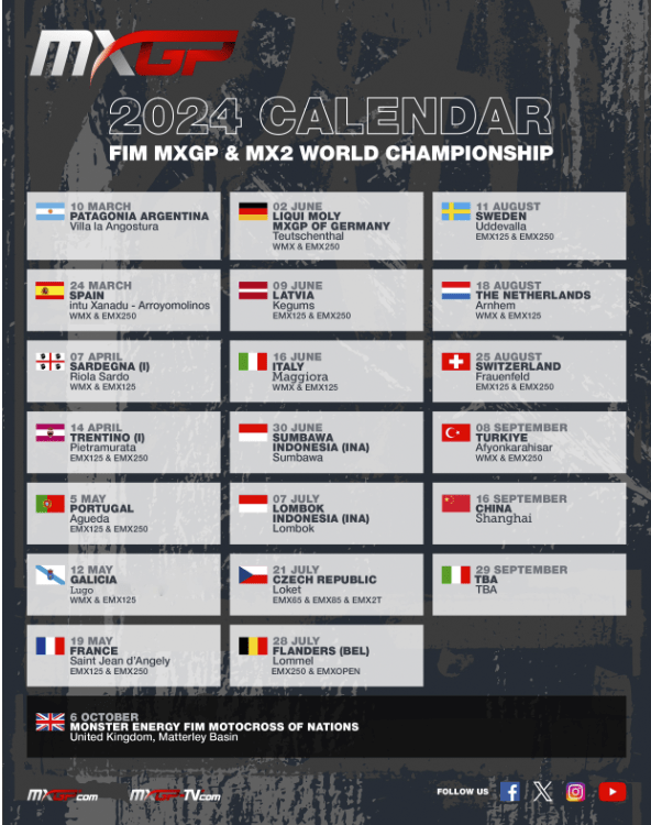 MXGP Calendar